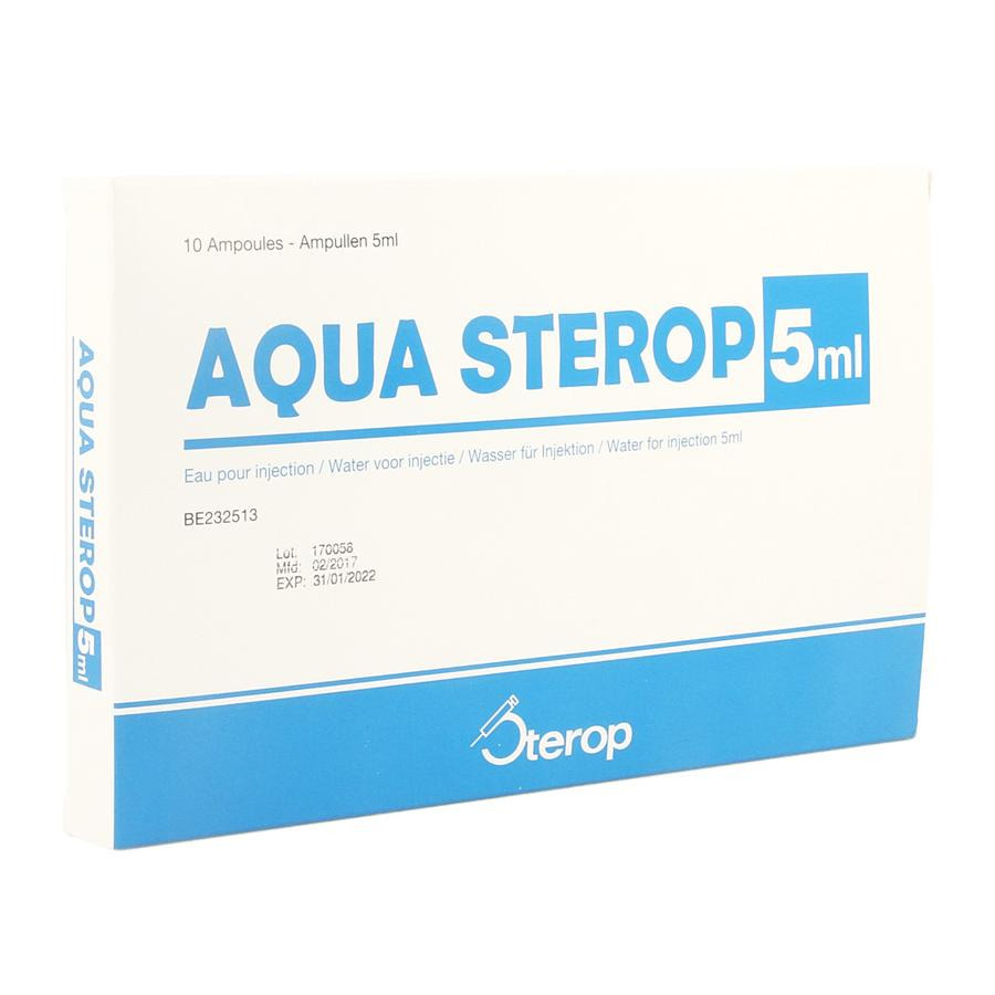 Image of Aqua Sterop Pour Injectie Solvens Ampoules 10 X 5ml 