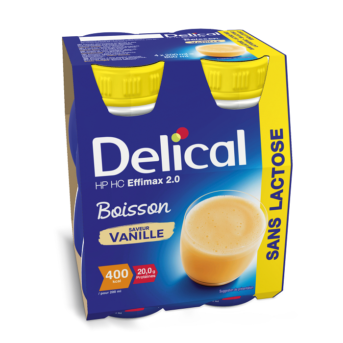 Image of Delical HP-HC Effimax 2.0 Drink Zonder Lactose Vanille 4x200ml