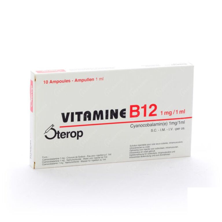 angst Rusteloosheid Vermomd Vitamine B12 1mg 1ml 10 Ampoules online Bestellen / Kopen