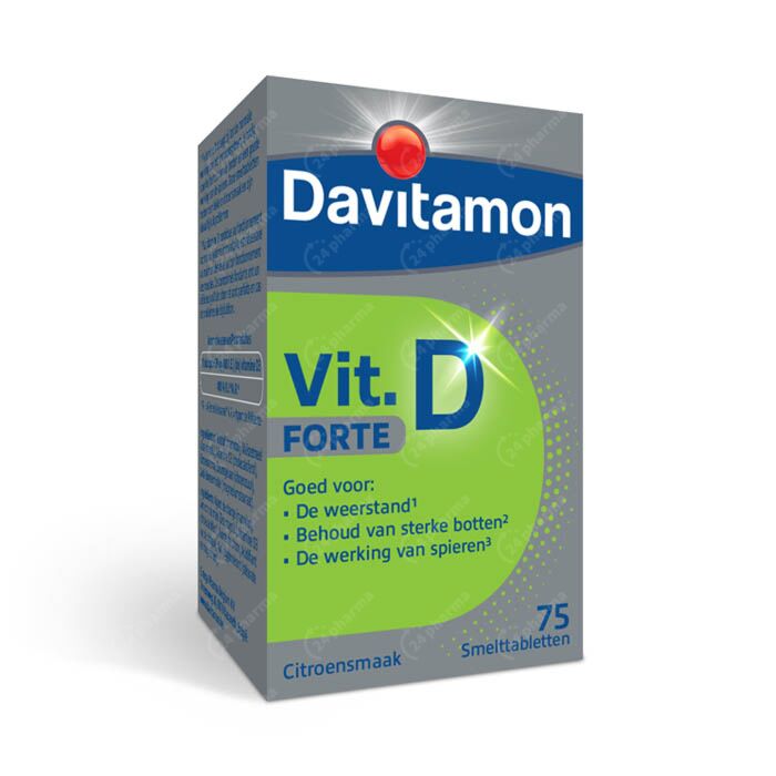 microscopisch Aap na school Davitamon Vitamine D Forte Citroensmaak 75 Smelttabletten online Bestellen  / Kopen