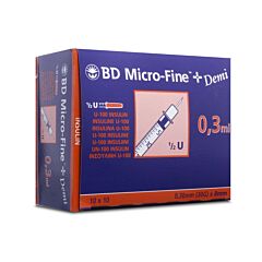 BD Micro-Fine+ Seringue Insuline 0,3ml 30G 8mm 100 Pièces