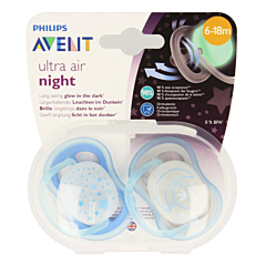 Philips Avent Sucette +6m Air Night - 2 Pièces