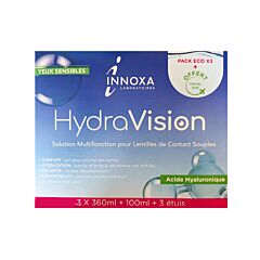 Innoxa Hydra Vision Solution Multifonction - Contact Souples - 3x360ml + 100ml