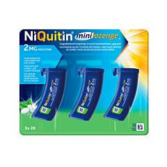 NiQuitin® Minilozenge comprimé à sucer 2 mg 60p – Arrêter de Fumer – Réprime l’envie soudaine de cigarette