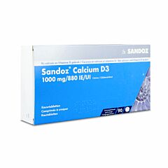 Sandoz Calcium D3 1000mg/880IE/UI Goût Orange 90 Comprimés à Croquer
